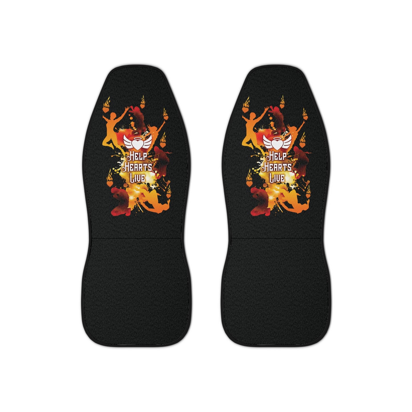 Car Seat Covers - Set of 2 "Help Hearts Live" (black)