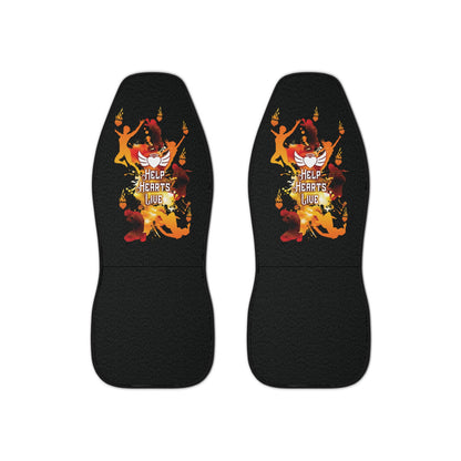 Car Seat Covers - Set of 2 "Help Hearts Live" (black)