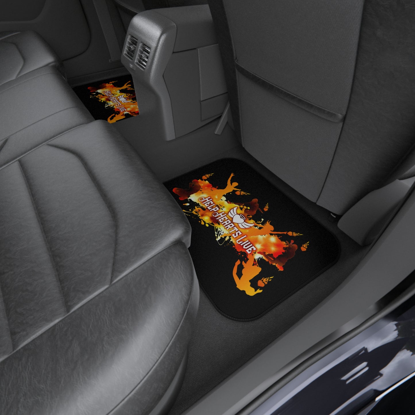 Car Mats - rear set "Help Hearts Live" (black)