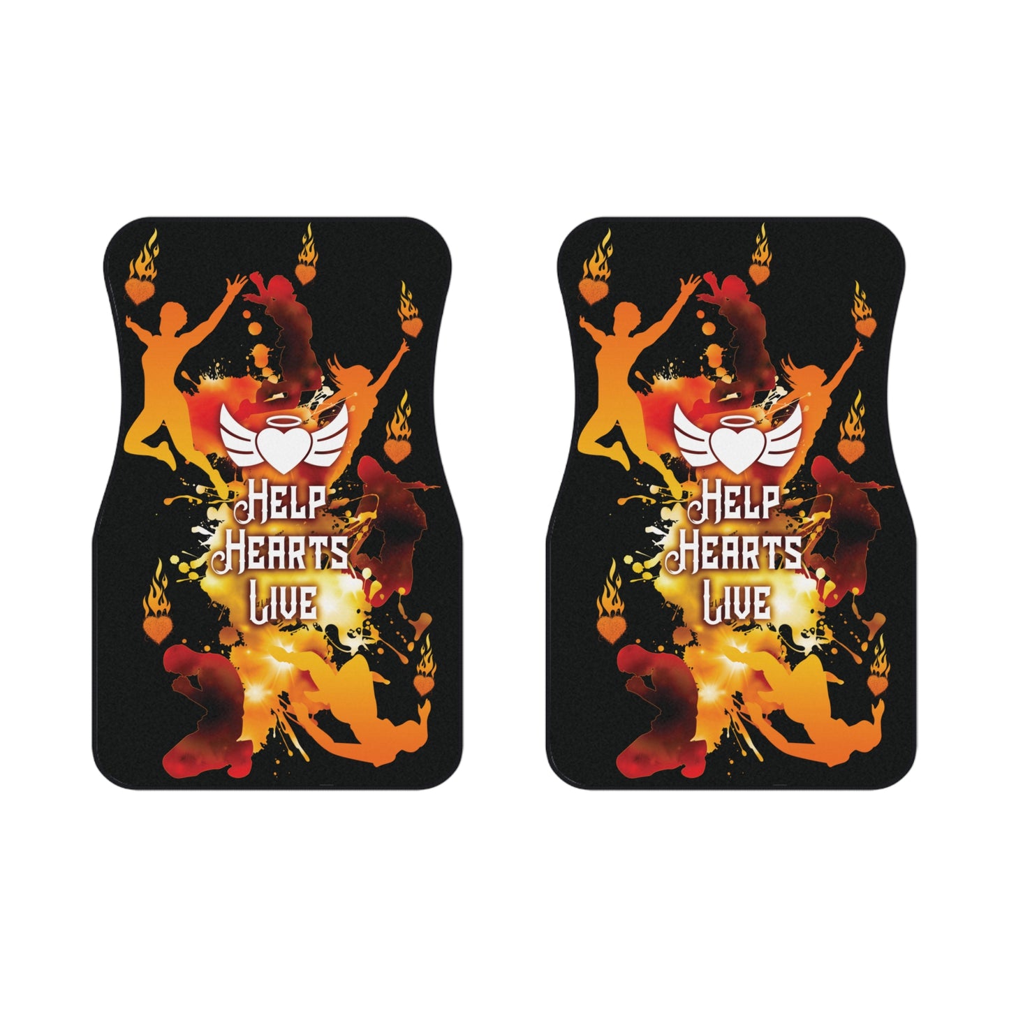 Car Mats - front set "Help Hearts Live" (black)
