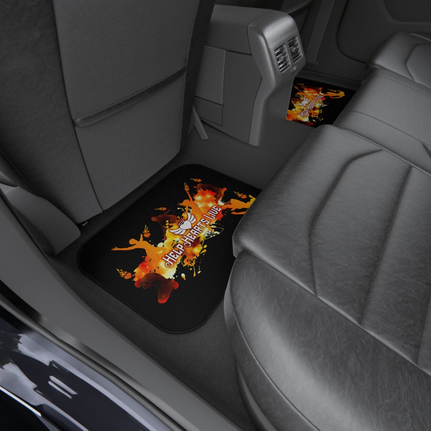 Car Mats - rear set "Help Hearts Live" (black)