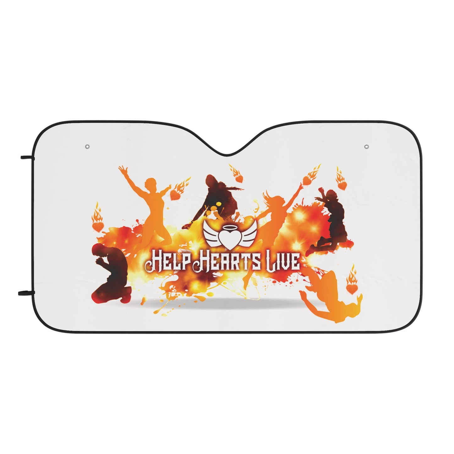 Help Hearts Live Car Sun Shades - Heat & UV Protection (White)